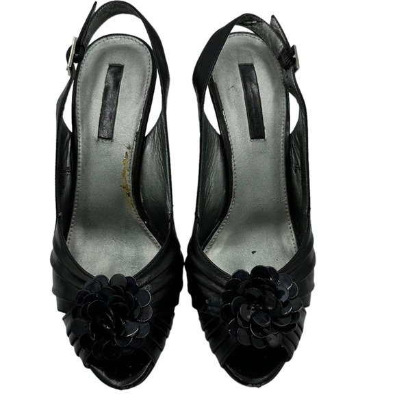 BANDOLINO BDRENAY BLACK LEATHER UPPER KITTEN HEELS SIZE 7.5 - Picture 1 of 7